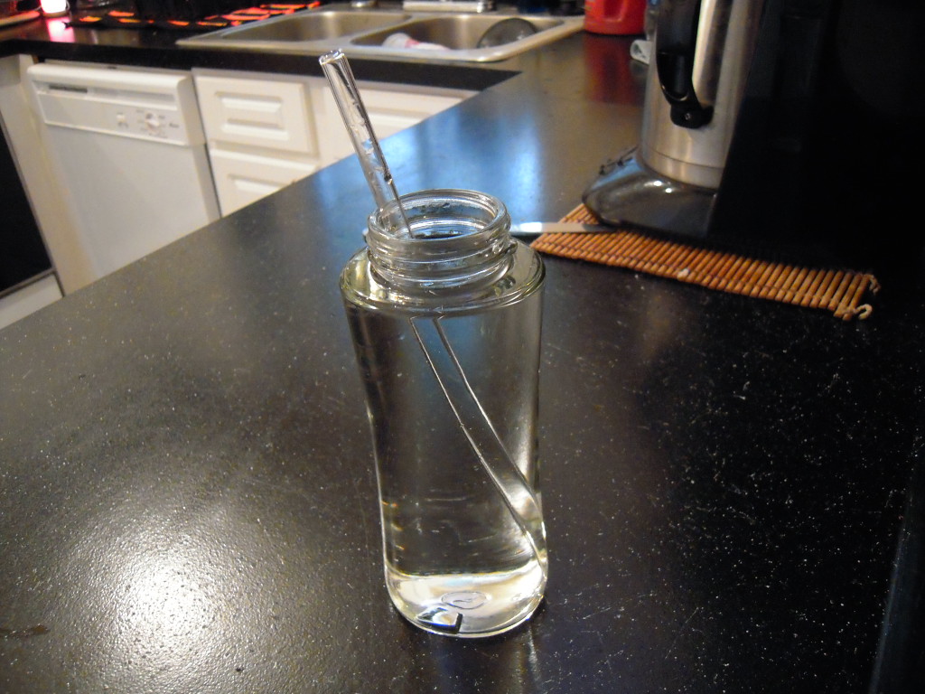Heavy Walled Zero Waste Glass Straws with re-used glass bottle