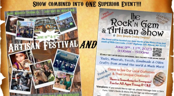 Artisan Festival & Rock N’ Gem Show @ The Hairy Mosquito Trading CO – June 10th/11th, 2023