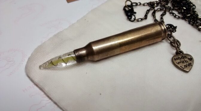 .223 Caliber – YELLOW Glass Bullet – Ammo Art – Rifle Shell Casing